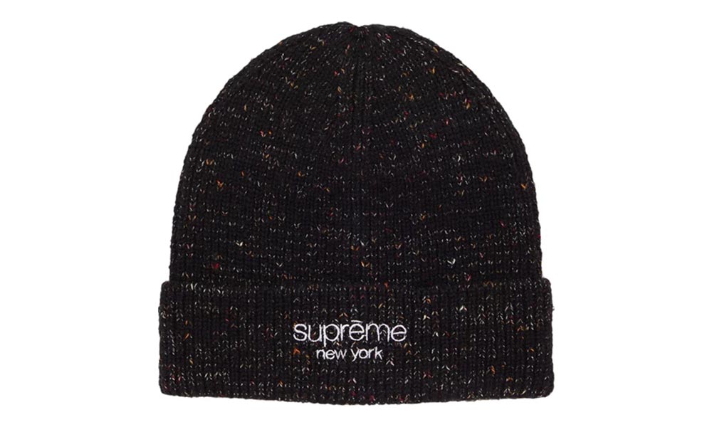 Supreme Rainbow Speckle Beanie Black fata