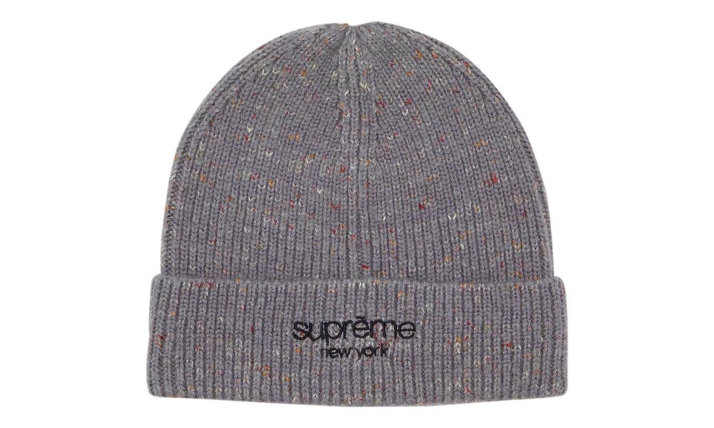 Supreme Rainbow Speckle Beanie Grey fata