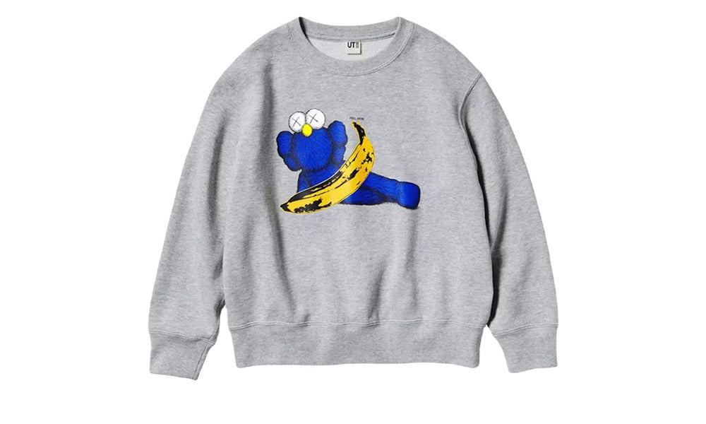 Față bluza gri Uniqlo KAWS Warhol