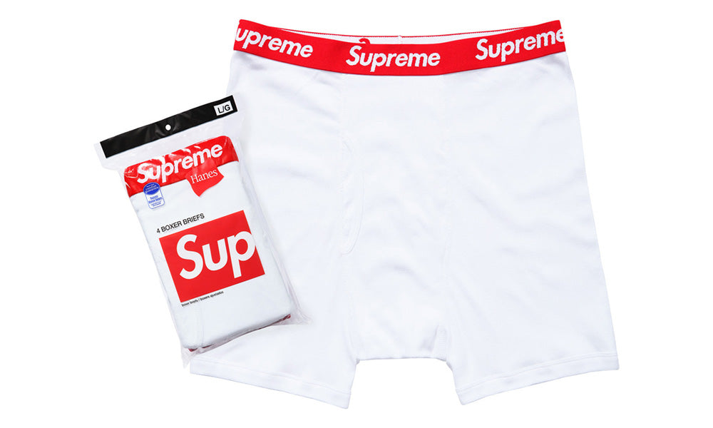 Boxeri negri / albi Supreme Hanes Boxer Briefs (4 Pack)