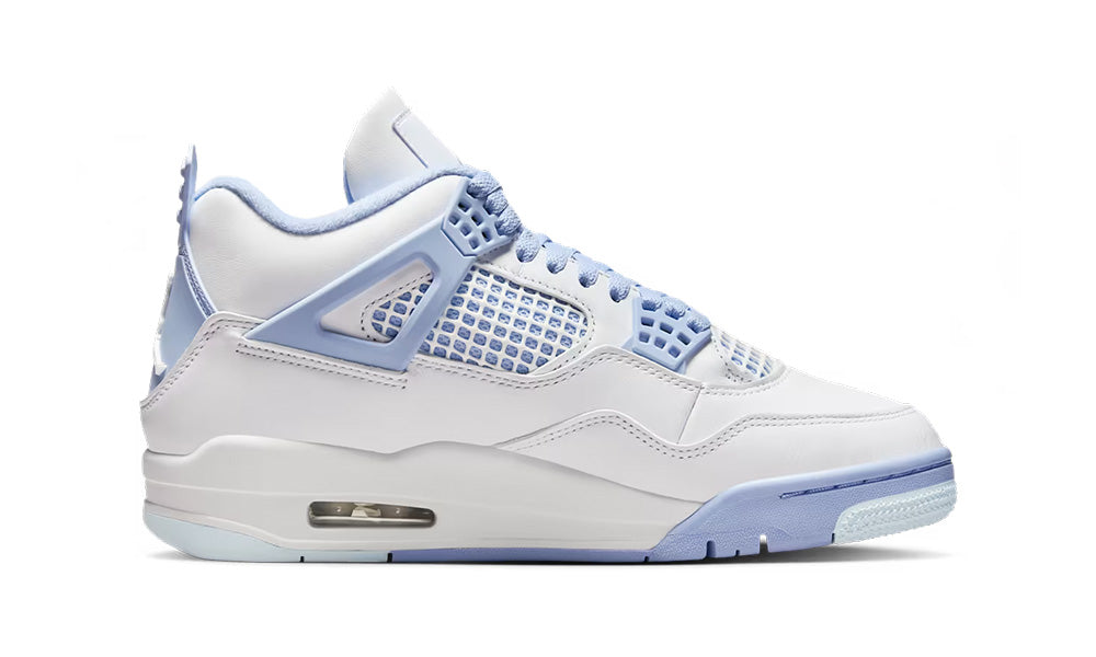 Lateral Jordan 4 Retro Aluminium Forget Me Not