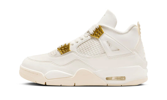 Jordan 4 Retro Metallic White & Gold Sneakers