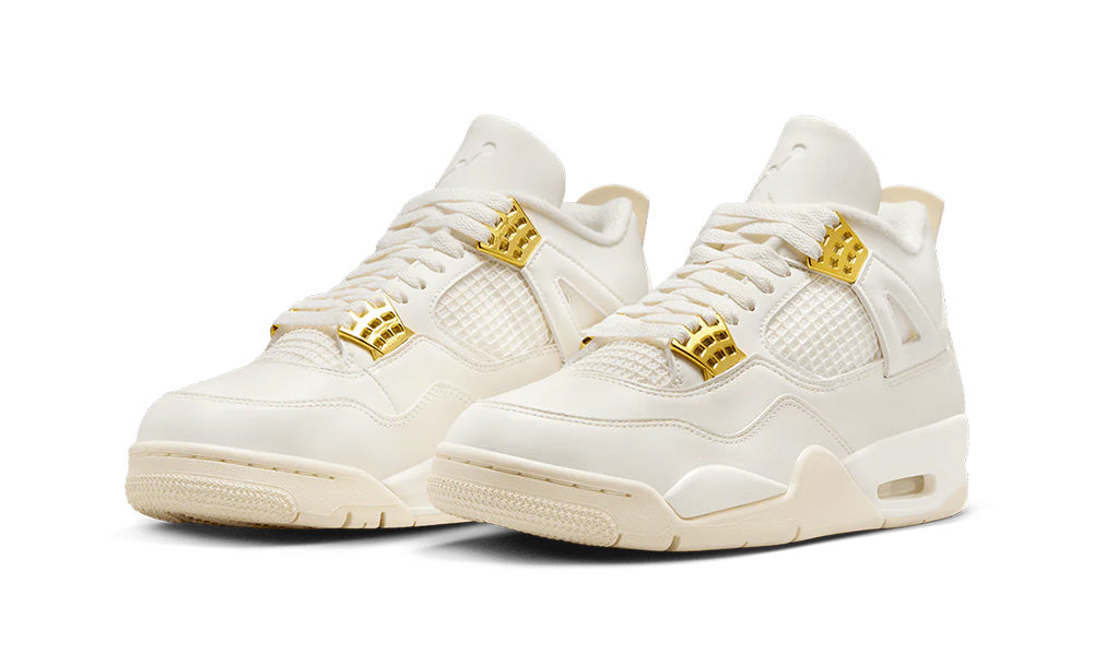 Jordan 4 Retro Metallic White & Gold Sneakers