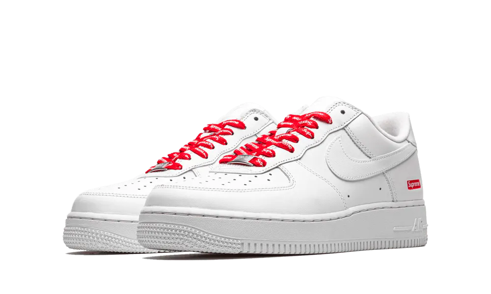 Nike Air Force 1 Low Supreme White imagine fata