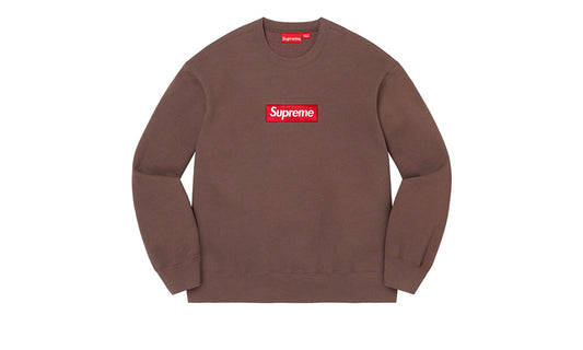 bluza maro Supreme Box Logo Crewneck