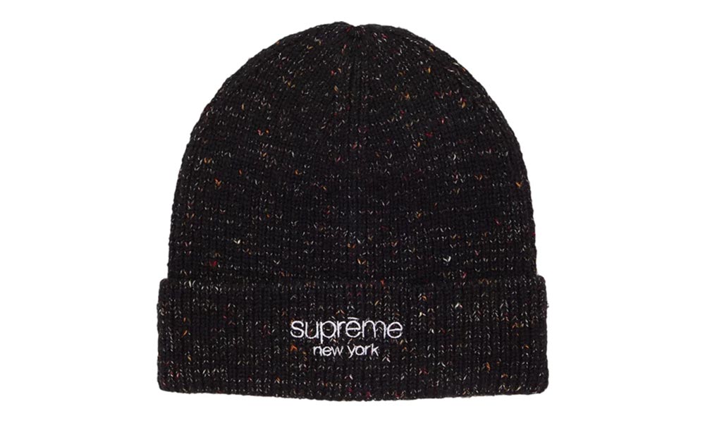 Supreme Rainbow Speckle Beanie Black fata