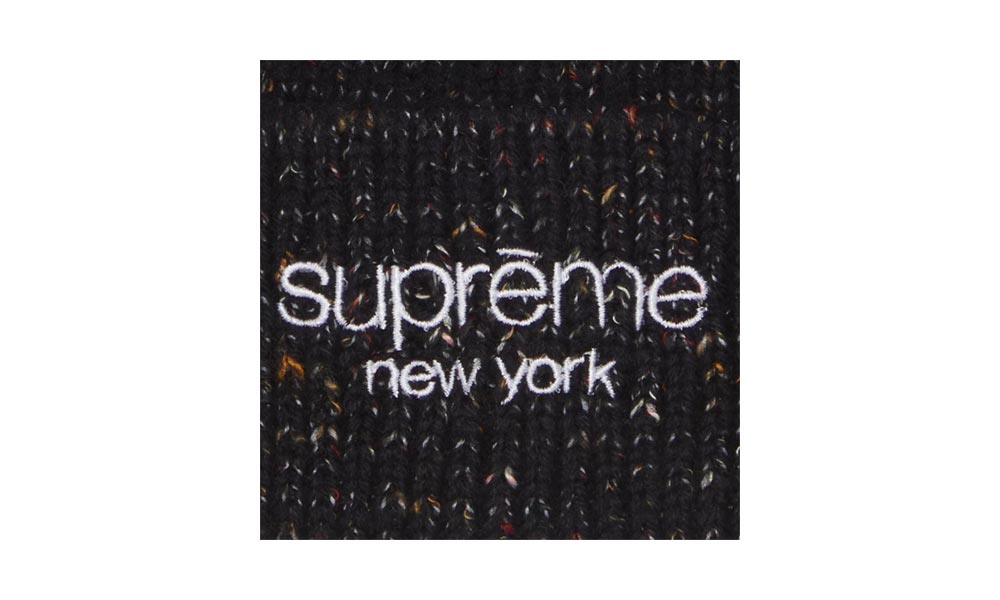 Supreme Rainbow Speckle Beanie Black detaliu