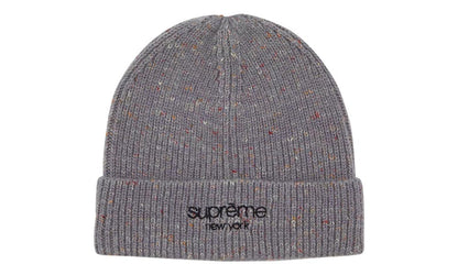 Supreme Rainbow Speckle Beanie Grey  fata