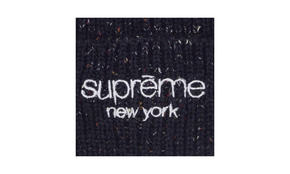 Supreme Rainbow Speckle Beanie Brown detaliu